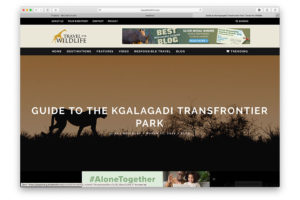 web design: Travel For Wildlife